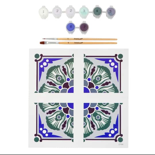 Coastal Tile Paint-by-Number Gallery Mini Kit by Artist's Loft®